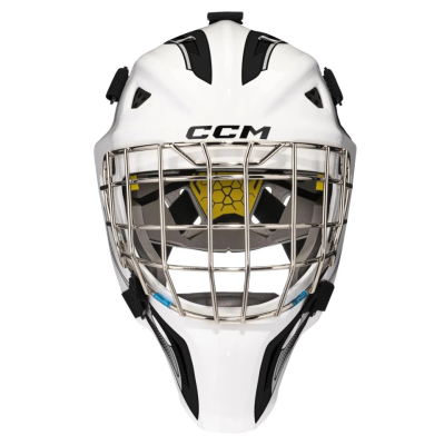 BRANKÁŘSKÁ MASKA CCM AXIS F5 JR WHITE-BLACK